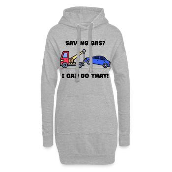 Tanken Auto Statement Energiespeicher Energie - Hoodie-Kleid - Grau meliert - Vorne