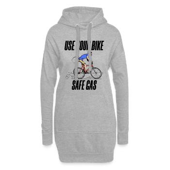 Fahrrad Energiespeicher Statement Tanken Energie - Hoodie-Kleid - Grau meliert - Vorne