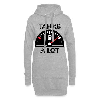 Energie Benzin Statement Energiespeicher Tanken - Hoodie-Kleid - Grau meliert - Vorne