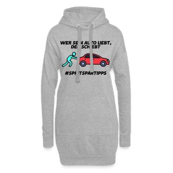Tanken Statement Auto Energiespeicher Tankstelle - Hoodie-Kleid - Grau meliert - Vorne
