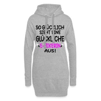 GLÜCKLICHE E-BIKE - FAHRRADFAHRERIN RAD - Hoodie-Kleid - Grau meliert - Vorne