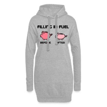 Tanken Lustige Sprüche Zapfsäule Tankstelle - Hoodie-Kleid - Grau meliert - Vorne