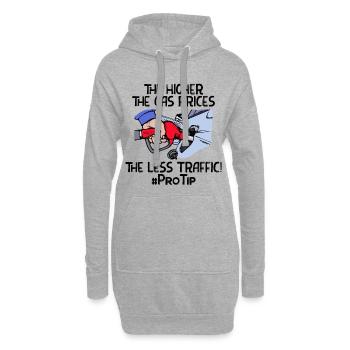 Déclaration sur le stockage d’énergie de la pompe à essence - Sweat-shirt à capuche long Femme - gris chiné - Devant