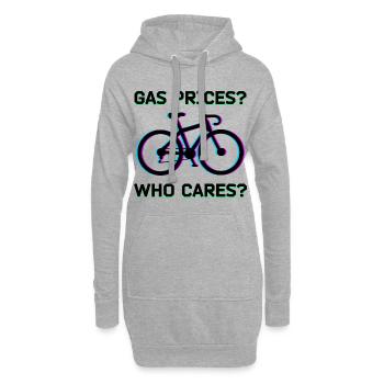 Vélo cool dicton faire le plein d’énergie électrique - Sweat-shirt à capuche long Femme - gris chiné - Devant