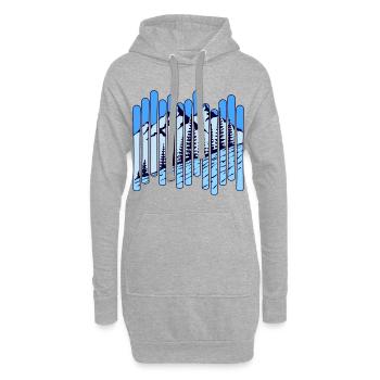 Schnee Winter Skifahrer Wintersport Berg Eis Frost - Hoodie-Kleid - Grau meliert - Vorne