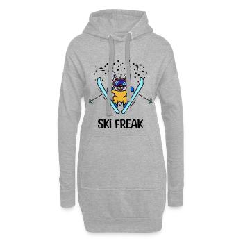 Eislaufen Schifahren Skiurlaub Wintersport Spruch - Hoodie-Kleid - Grau meliert - Vorne