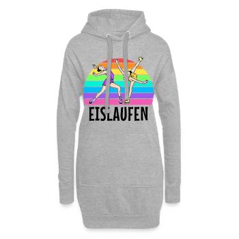 Eislaufen Spruch Wintersport Schnee Kalt Eis - Hoodie-Kleid - Grau meliert - Vorne