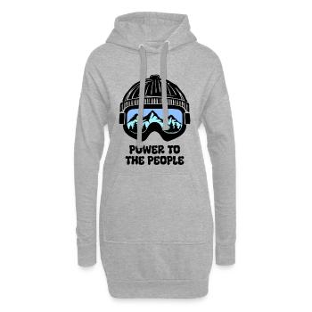Skifahrer Statement Wintersport Winterurlaub Berg - Hoodie-Kleid - Grau meliert - Vorne