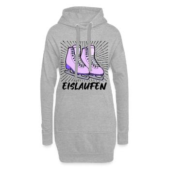 Wintersport Schifahrer Eislaufen Eis Schifahren - Hoodie-Kleid - Grau meliert - Vorne
