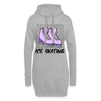 Eislaufen Eishockey Wintersport Schnee Winter - Hoodie-Kleid - Grau meliert - Vorne