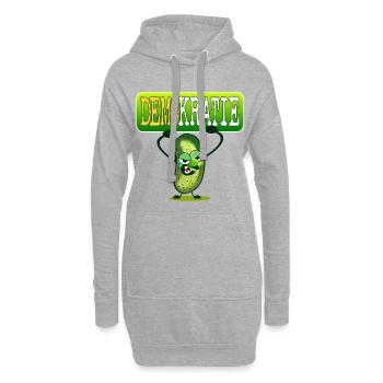 Demokratie Demo - Gewürzgurken - Hoodie-Kleid - Grau meliert - Vorne
