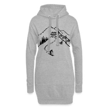 Schispringen Schifahren Wintersport Berg Skifahrer - Hoodie-Kleid - Grau meliert - Vorne
