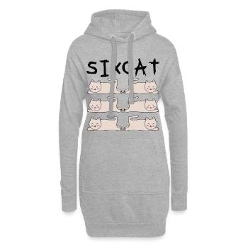 Katzenkuschelreihe Verspielter Schlaf - Hoodie-Kleid - Grau meliert - Vorne