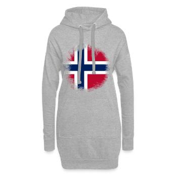 Conception du drapeau de la Norvège Grunge Norge Norvège - Sweat-shirt à capuche long Femme - gris chiné - Devant