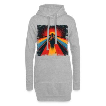 Bowling im Vintage Stil - Hoodie-Kleid - Grau meliert - Vorne