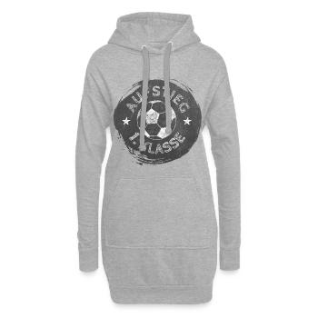 Aufstieg - 1. Klasse - Fußball | Tafel Design  - Hoodie-Kleid - Grau meliert - Vorne