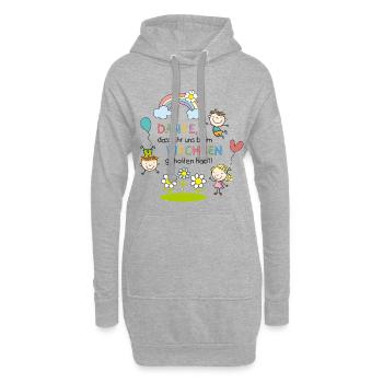 Dire adieu | Enfants - Arc-en-ciel - Fleurs - Sweat-shirt à capuche long Femme - gris chiné - Devant