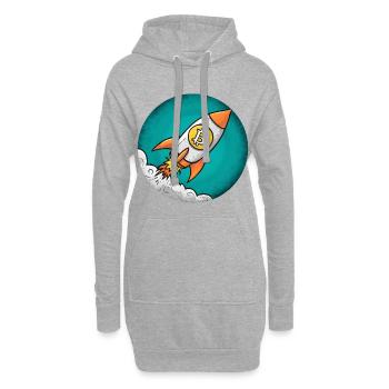 Krypto-Rakete: Bitcoin zum Mond! - Hoodie-Kleid - Grau meliert - Vorne