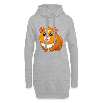 Cochon d’Inde Mascotte mignonne Personnage de dessin animé Kawaii - Sweat-shirt à capuche long Femme - gris chiné - Devant