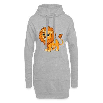 Löwe Niedliche Maskottchen Zeichentrickfigur Kawaii - Hoodie-Kleid - Grau meliert - Vorne