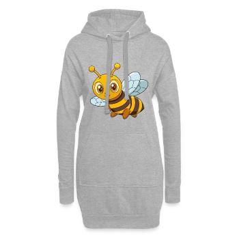 Abeille Mignonne Mascotte Personnage De Dessin Animé Kawaii - Sweat-shirt à capuche long Femme - gris chiné - Devant