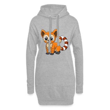 Lemur Niedliche Maskottchen Zeichentrickfigur Kawaii - Hoodie-Kleid - Grau meliert - Vorne