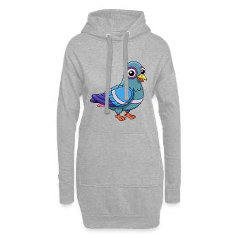 Taube Niedliche Maskottchen Zeichentrickfigur Kawaii - Hoodie-Kleid - Grau meliert - Vorne