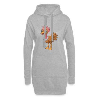 Autruche Mascotte Mignonne Personnage De Dessin Animé Kawaii - Sweat-shirt à capuche long Femme - gris chiné - Devant