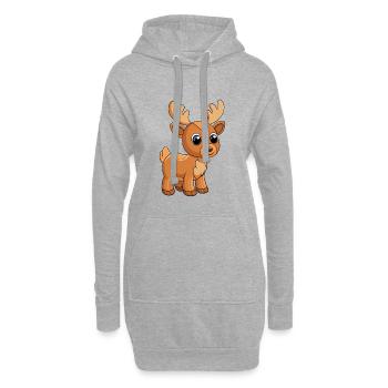 Orignal Mignon Mascotte Personnage De Dessin Animé Kawaii - Sweat-shirt à capuche long Femme - gris chiné - Devant