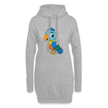 Papagei Niedliche Maskottchen Cartoon Figur Kawaii - Hoodie-Kleid - Grau meliert - Vorne