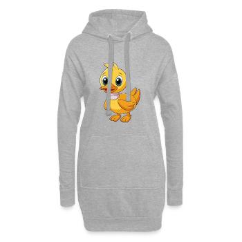 Canard Mignon Mascotte Personnage De Dessin Animé Kawaii - Sweat-shirt à capuche long Femme - gris chiné - Devant