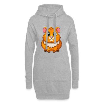 Meerschweinchen Niedliche Maskottchen Zeichentrickfigur Kawaii - Hoodie-Kleid - Grau meliert - Vorne