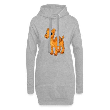Kamel Niedliche Maskottchen Zeichentrickfigur Kawaii - Hoodie-Kleid - Grau meliert - Vorne