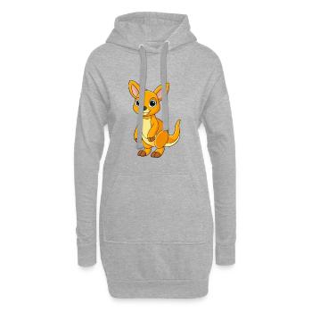 Känguru Niedliche Maskottchen Zeichentrickfigur Kawaii - Hoodie-Kleid - Grau meliert - Vorne