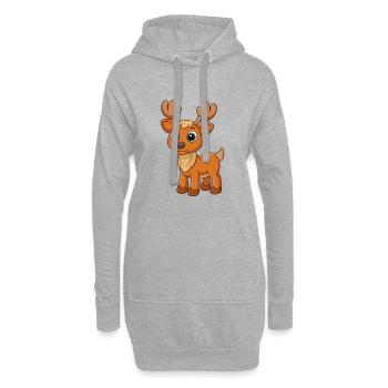 Orignal Mignon Mascotte Personnage De Dessin Animé Kawaii - Sweat-shirt à capuche long Femme - gris chiné - Devant