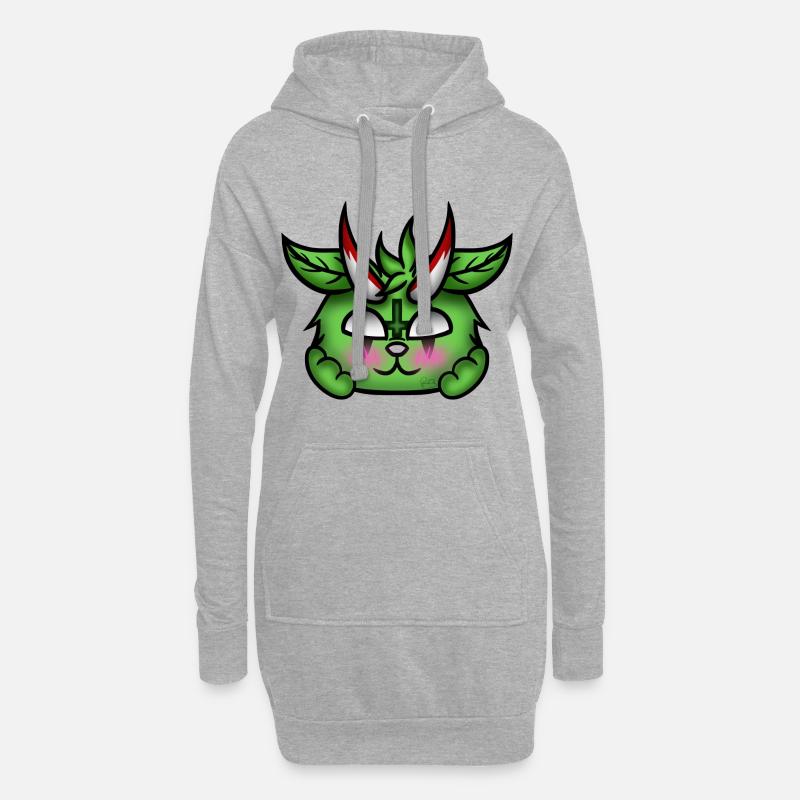 Errötender Dämon! - Hoodie-Kleid - Grau meliert