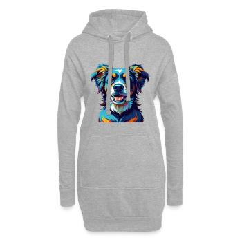 Alano Español Race de chien Coloré Dessin animé Kawaii - Sweat-shirt à capuche long Femme - gris chiné - Devant