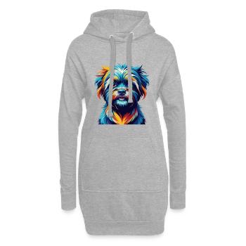 Affenpinscher Chien Race Coloré Dessin animé Kawaii - Sweat-shirt à capuche long Femme - gris chiné - Devant