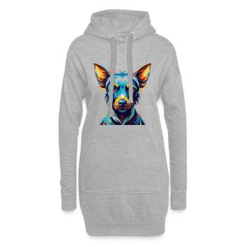 American Hairless Terrier Chien Race Dessin animé Kawaii - Sweat-shirt à capuche long Femme - gris chiné - Devant