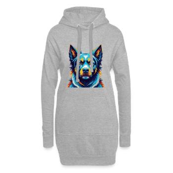 Molossus Hund Rasse Bunt Karikatur Kawaii - Hoodie-Kleid - Grau meliert - Vorne