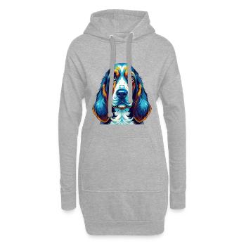 Basset Bleu De Gascogne Hunderasse Karikatur Kawaii - Hoodie-Kleid - Grau meliert - Vorne