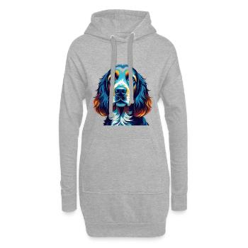 Basset Fauve De Bretagne Hunderasse Cartoon Kawaii - Hoodie-Kleid - Grau meliert - Vorne