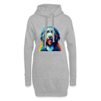 Bergamasco Schäferhund Hunderasse Karikatur Kawaii - Hoodie-Kleid - Grau meliert - Vorne