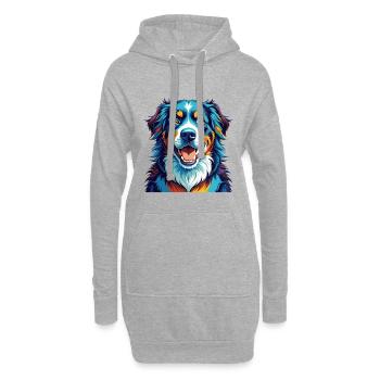 Berner Laufhund Dog Breed Colorful Cartoon Kawaii - Hoodie Dress - heather grey - Front