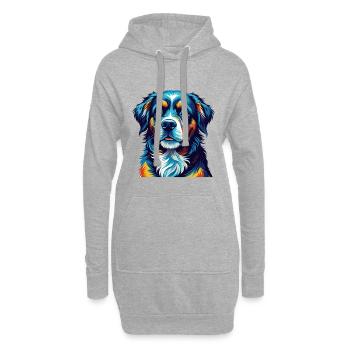 Berger De Beauce Hunderasse Bunte Karikatur Kawaii - Hoodie-Kleid - Grau meliert - Vorne
