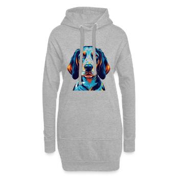 Bluetick Coonhound Chien Race Dessin animé Kawaii - Sweat-shirt à capuche long Femme - gris chiné - Devant