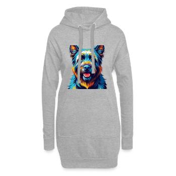Bouvier Des Ardennes Hunderasse Cartoon Kawaii - Hoodie-Kleid - Grau meliert - Vorne