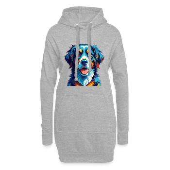 Braque Du Bourbonnais Hunderasse Karikatur Kawaii - Hoodie-Kleid - Grau meliert - Vorne