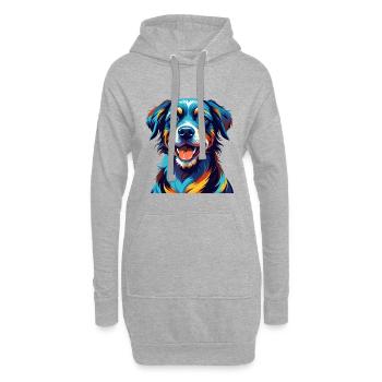 Cao De Gado Transmontano Hunderasse Karikatur Kawaii - Hoodie-Kleid - Grau meliert - Vorne