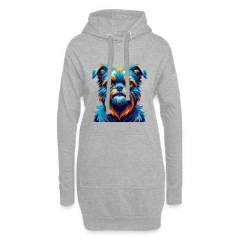 Griffon de Bruxelles Race de chien Dessin animé coloré Kawaii - Sweat-shirt à capuche long Femme - gris chiné - Devant